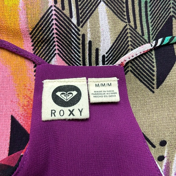 Roxy Double Layer Multicolor Racerback Summer Dress Sz M - Picture 9 of 14